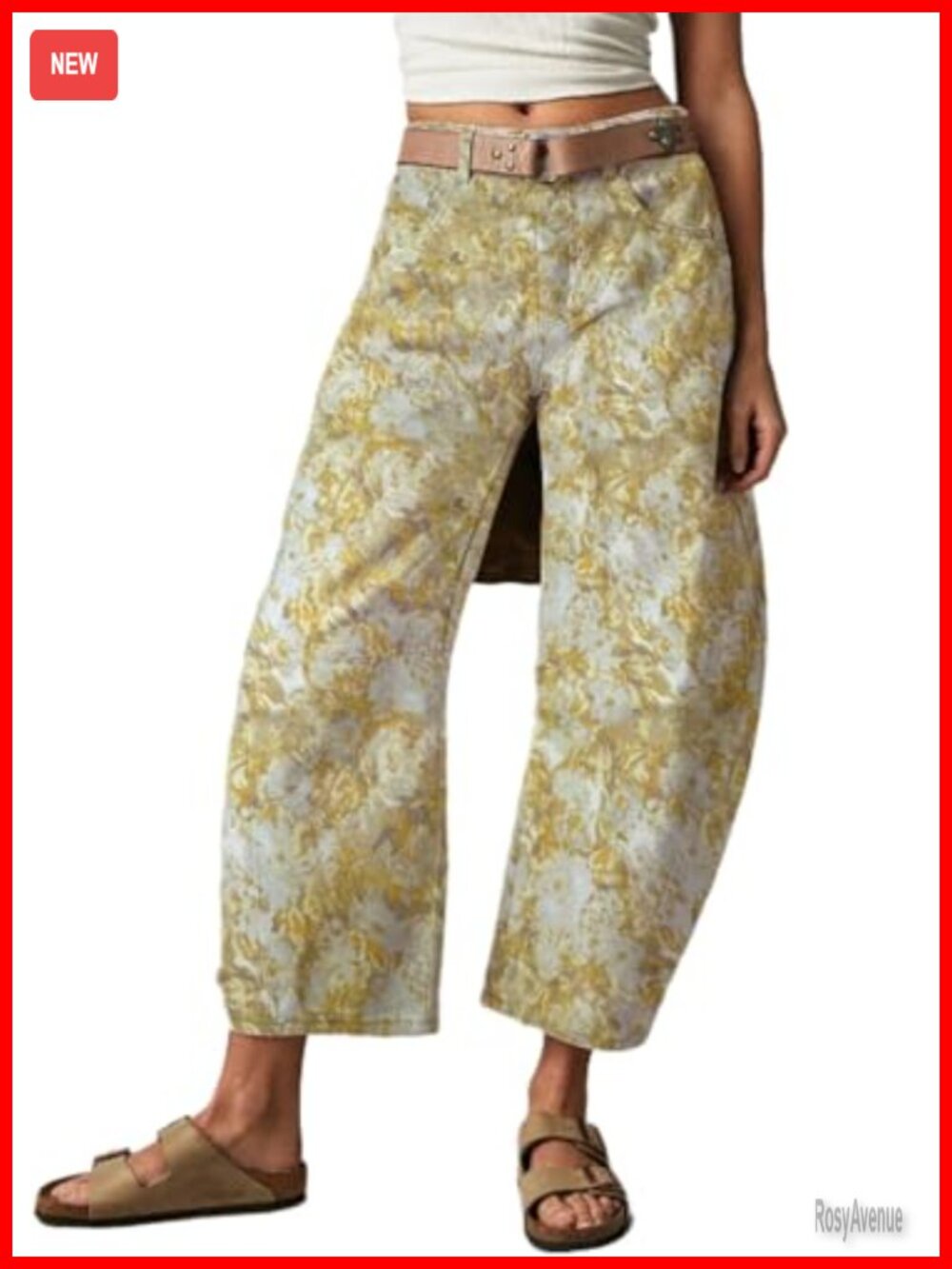 Wide Leg Cropped High Rise Barrel Jeans Baggy Denim Pants